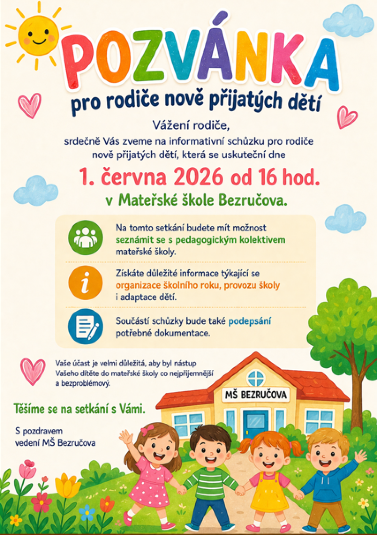 pozvánka pro rodiče