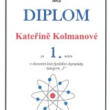 1. místo fyzikální olympiáda - Kateřina Kolmanová